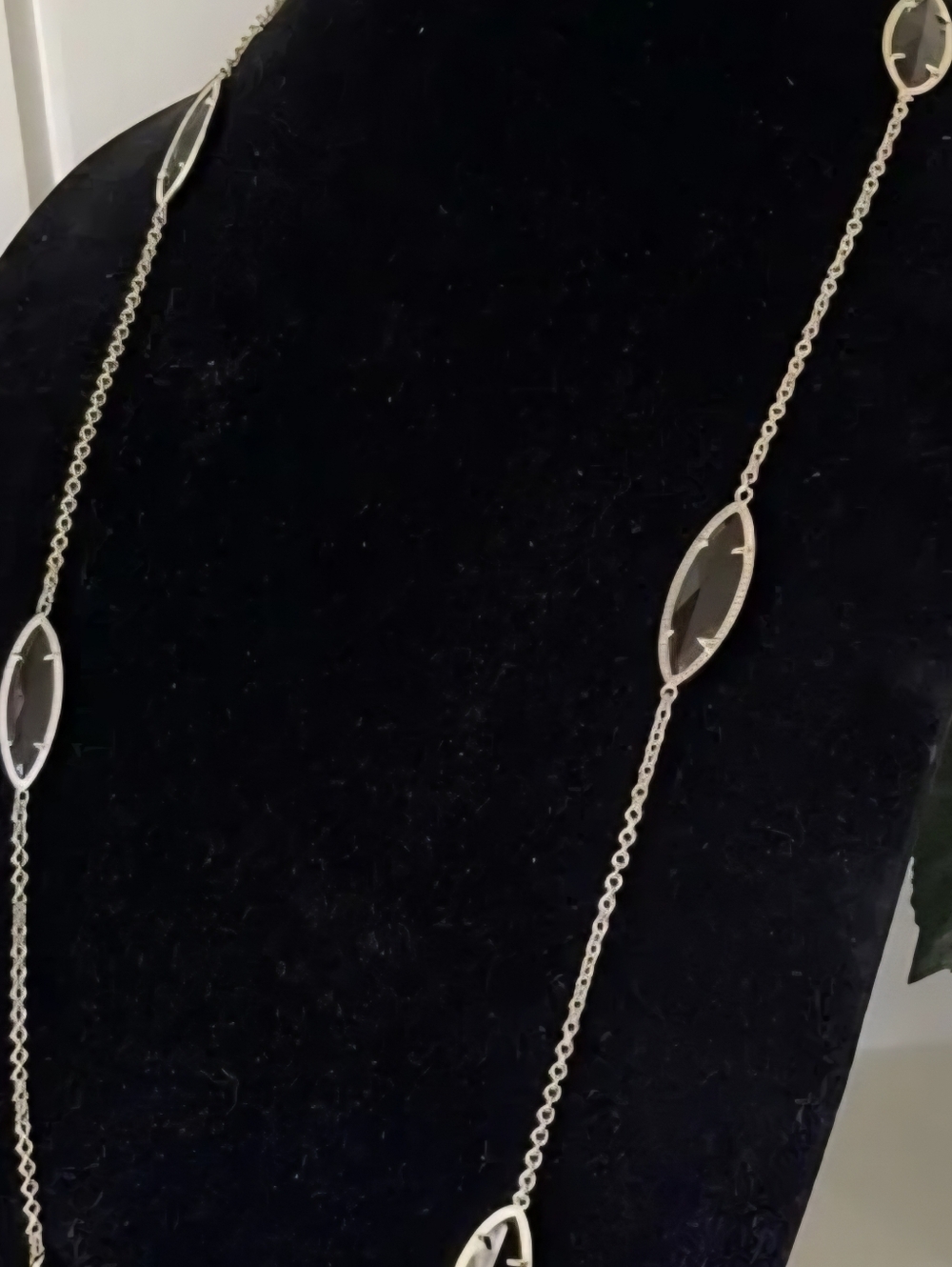 Kendra Scott Tory Marquis Long Station Necklace Gold & Black Onxy